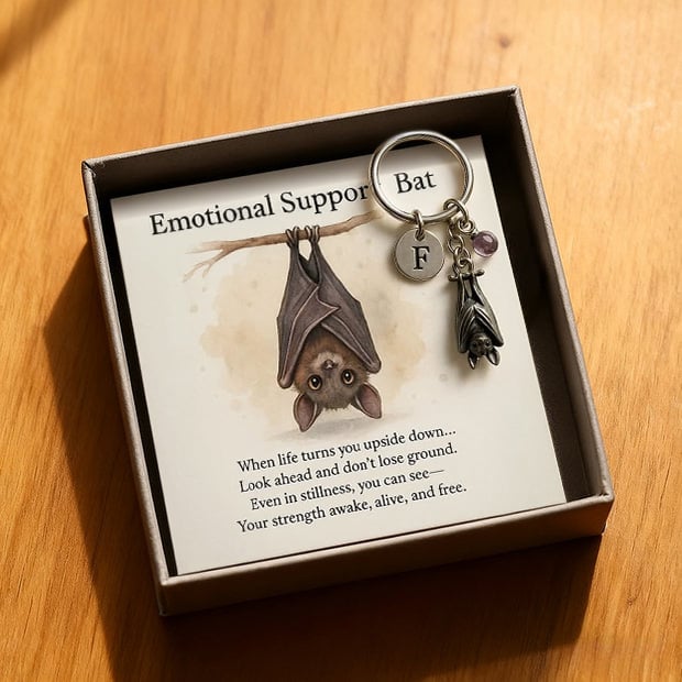 🦇Emotionellt stöd fladdermus inspirerande nyckelring