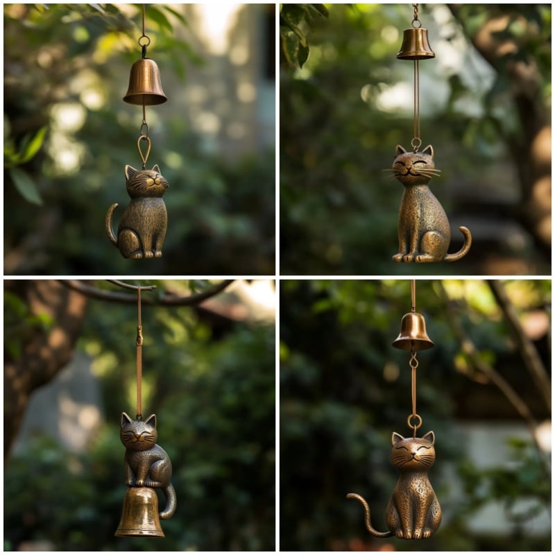🔥Handgjord retro kattvindklocka/🔥Handgjord Retro Cat Wind Chime