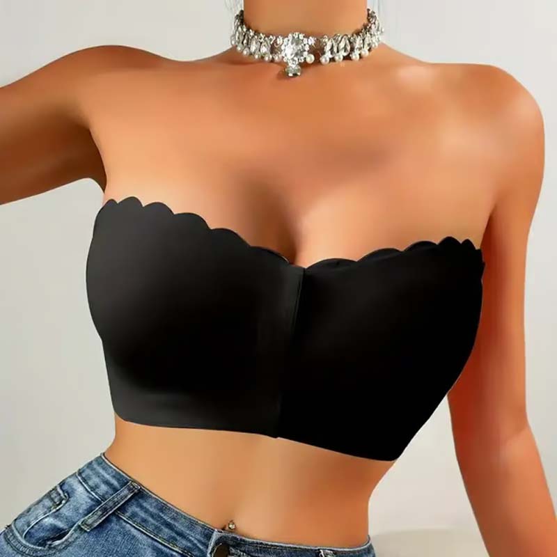 Sömlös framknäppning med axelband och bandeau-bh/Seamless Front Closure Strapless Bandeau Bra