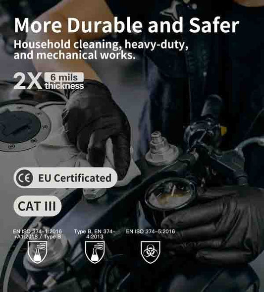 100/50 st svarta engångshandskar av nitril