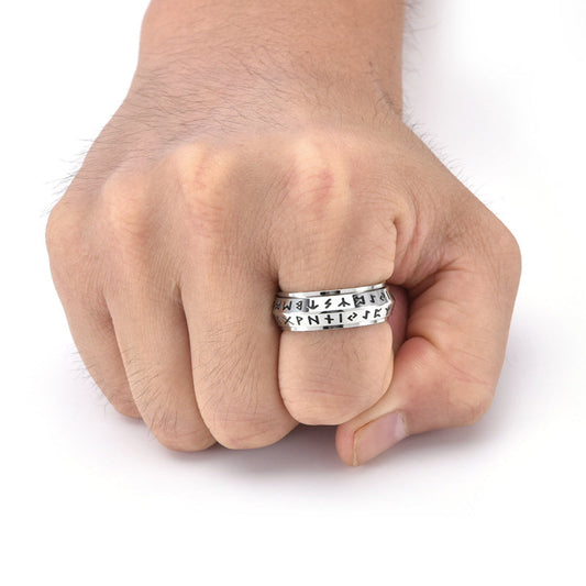✨🎅Titanium Steel Viking Rune Rotating Ring