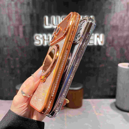 📲✨Gradient Glitter Holder Makeup Mirror Protective Case