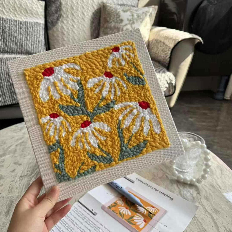 DIY stämplat broderi fotoram broderimaterialkit🧵