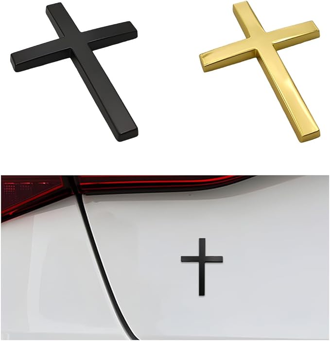 Köp en, få en gratis!✝️ Metallklistermärken med Jesus Kristus-kors
