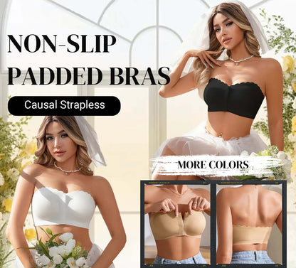 Sömlös framknäppning med axelband och bandeau-bh/Seamless Front Closure Strapless Bandeau Bra