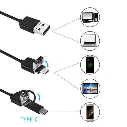 3-in-1 endoscoop (Type-C, USB, Micro USB)