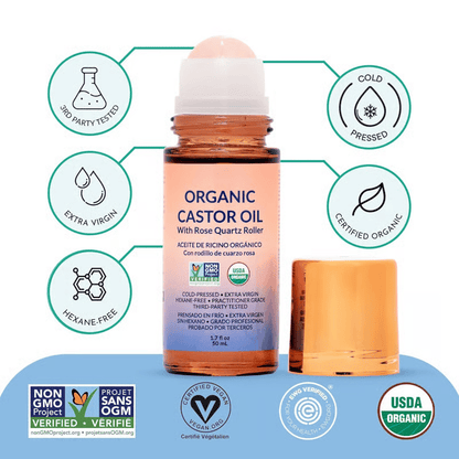 🌿 ✨ Roll-on met biologische castorolie - voor een stralende huid, weelderig haar en ontspannin