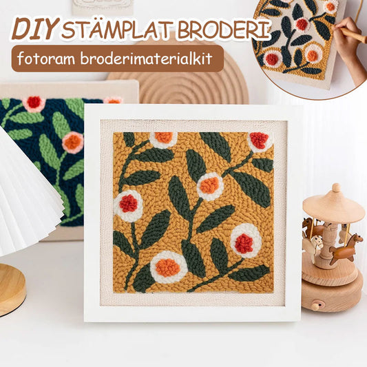 DIY stämplat broderi fotoram broderimaterialkit🧵