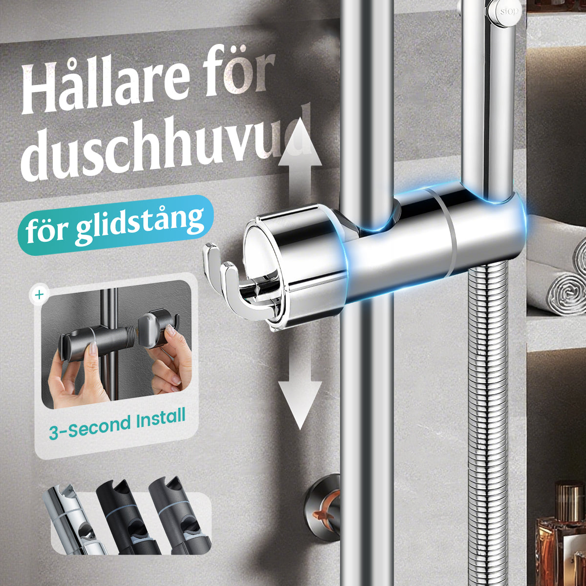 Handduschhållare Utan Borrnin