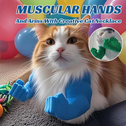 🐱💪Muskulösa händer och armar med kreativt katthalsband