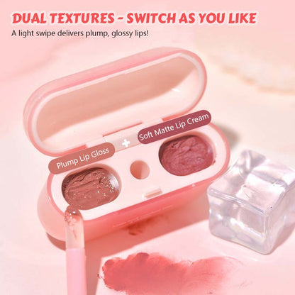 💖 Dubbel Läppglans & Kräm – Hjärtklappande Sötma 💋