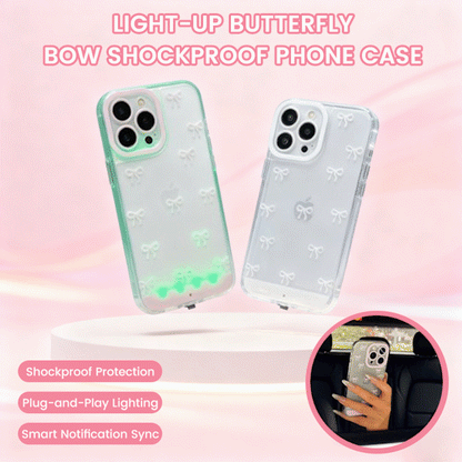 🎀 Ljusstyrande fjärilsbåge Stötsäker mobilskal