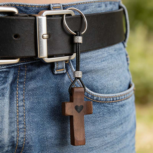 Håller Ett Massivt Träkors