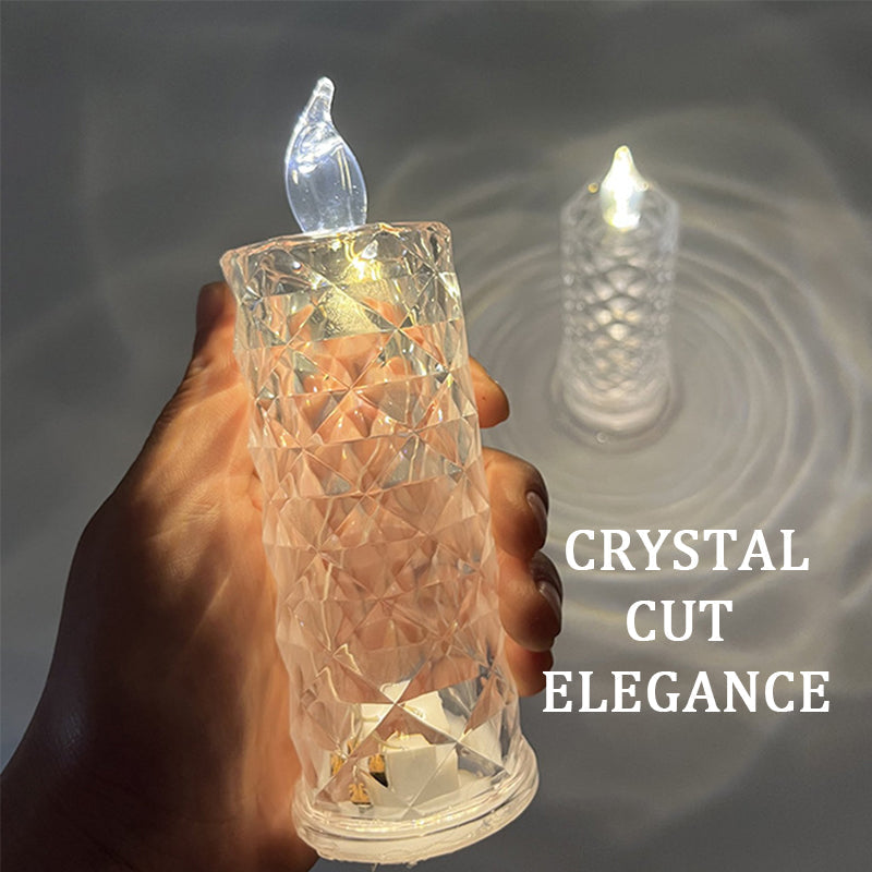 ✨ Crystal Rose Candle Light – Romantiskt sken utan kladd