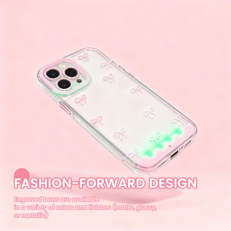 🎀 Ljusstyrande fjärilsbåge Stötsäker mobilskal
