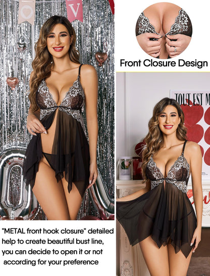 V-ringad nattlinne Sexig Chemise Nattlinne