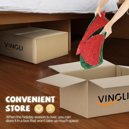 🎄 Nu i förköp! 🎀✨ Stor, upplyst julkrans för utomhusbruk