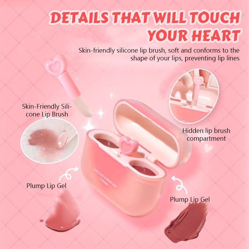 💖 Dubbel Läppglans & Kräm – Hjärtklappande Sötma 💋