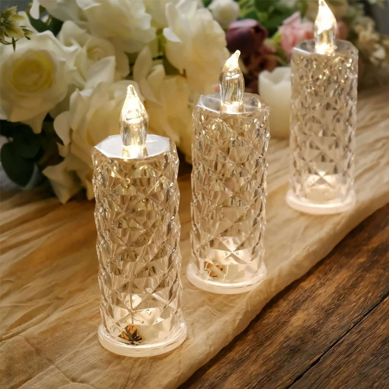 ✨ Crystal Rose Candle Light – Romantiskt sken utan kladd