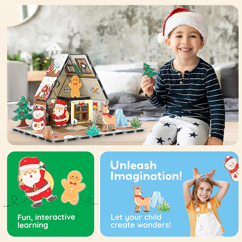 🎄Magnetiskt pepparkakshusbyggset