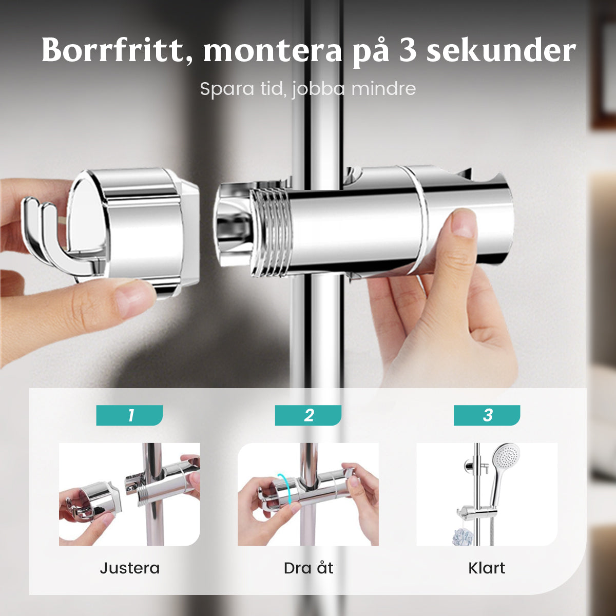 Handduschhållare Utan Borrnin