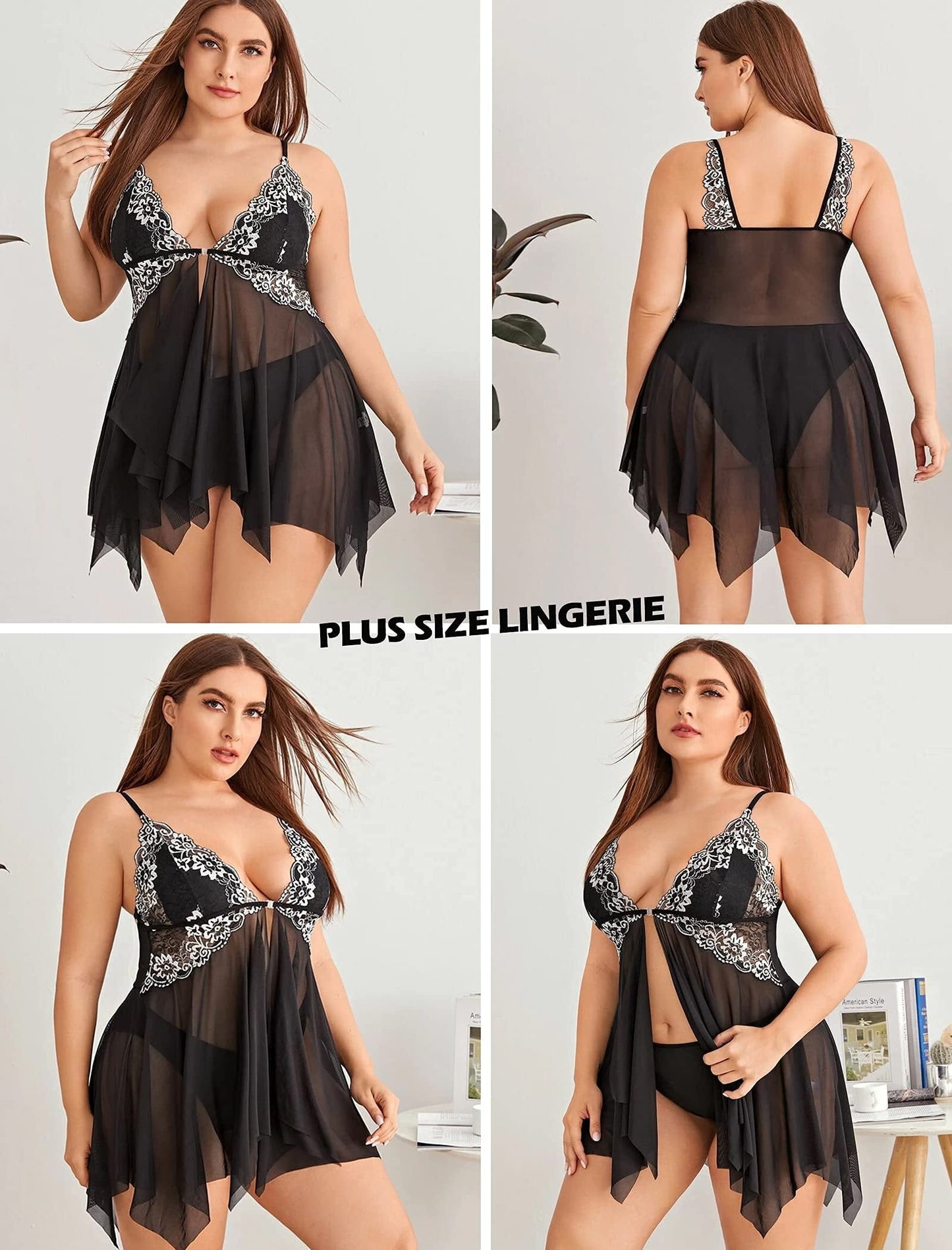 V-ringad nattlinne Sexig Chemise Nattlinne