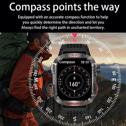 🔥 Sista dagen 70 % RABATT – Militärisk outdoor-sport-smartwatch för män för Android och iOS