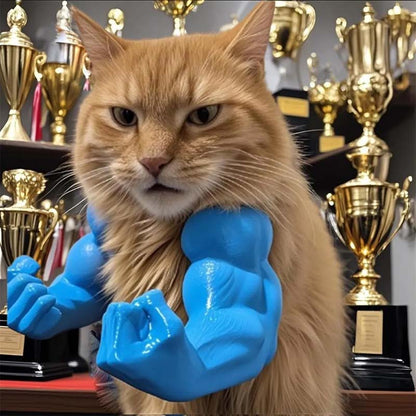 🐱💪Muskulösa händer och armar med kreativt katthalsband