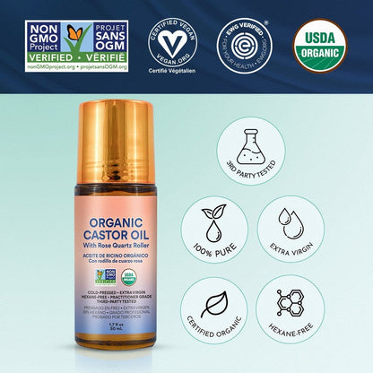 🌿 ✨ Roll-on met biologische castorolie - voor een stralende huid, weelderig haar en ontspannin