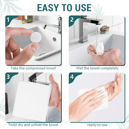 🔥✨Komprimerade handdukstabletter – 142 % högkvalitativ ren bomull