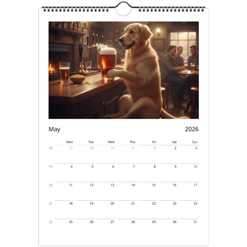 🎁Golden Retriever hund Kalender 2026 - Dagliga aktiviteter