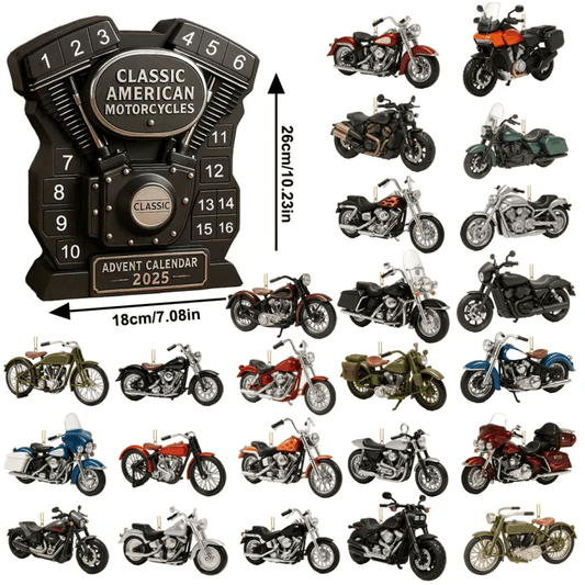 🔥Sista dagen 49% RABATT -2025 Amerikansk motorcykeljulkalender