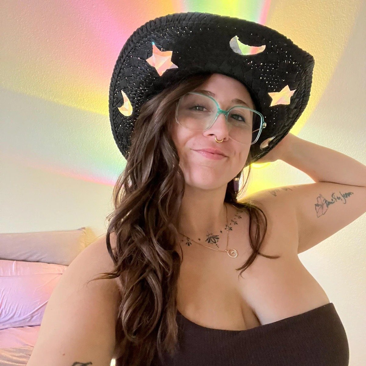 Sista dagen 50% rabatt🔥Suncatcher Cowgirl Straw Prism Hat Ordinarie pris