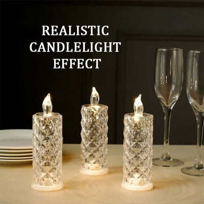 ✨ Crystal Rose Candle Light – Romantiskt sken utan kladd
