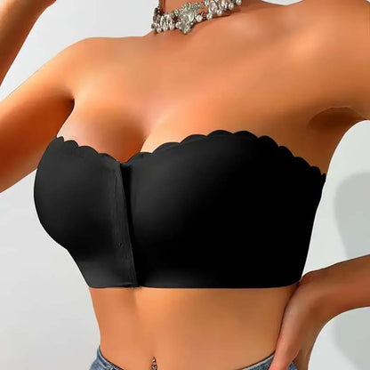 Sömlös framknäppning med axelband och bandeau-bh/Seamless Front Closure Strapless Bandeau Bra