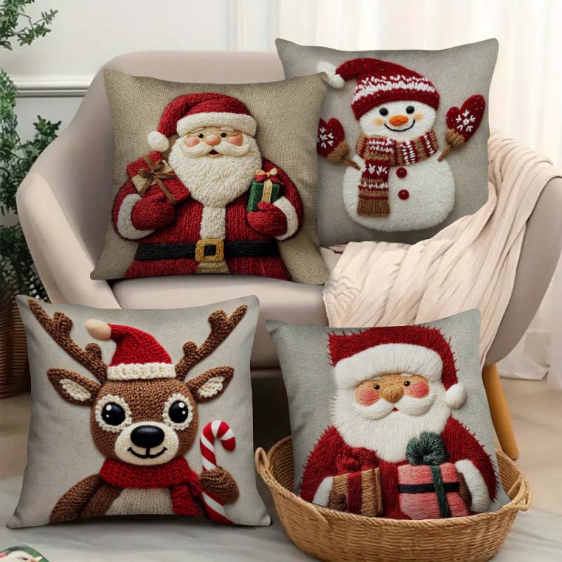 ☕✨Julig söt tecknad kudde🎄