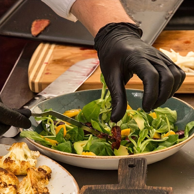 100/50 st svarta engångshandskar av nitril