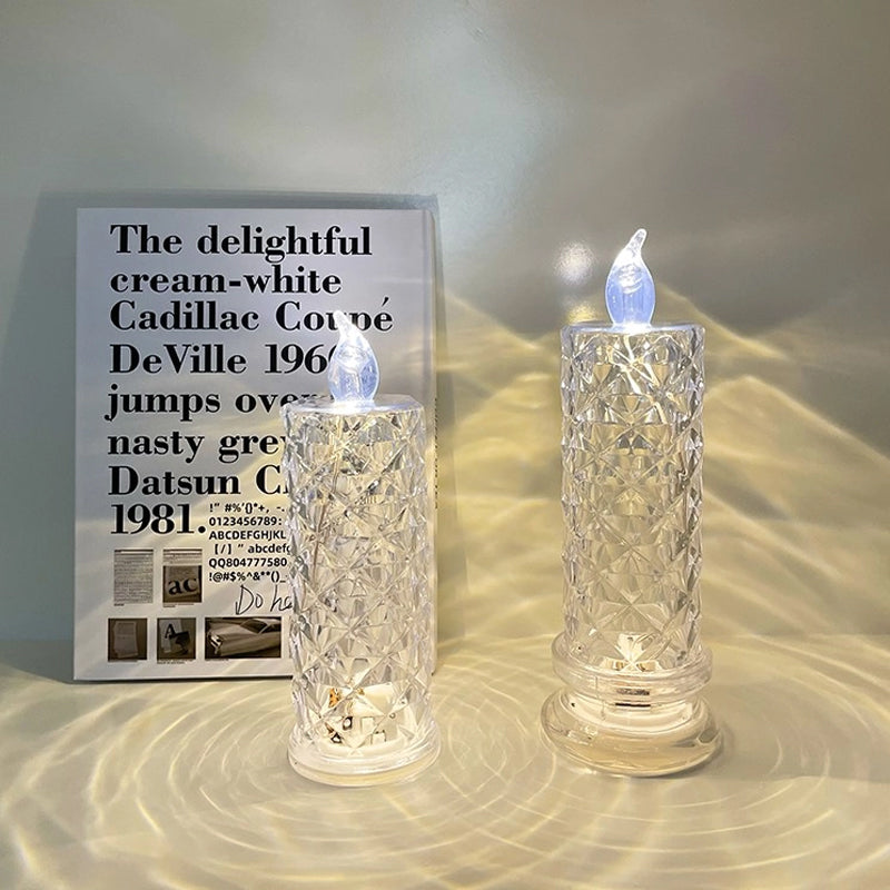 ✨ Crystal Rose Candle Light – Romantiskt sken utan kladd