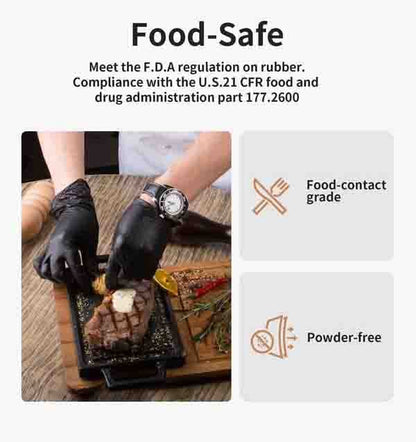 100/50 st svarta engångshandskar av nitril