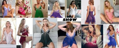 V-ringad nattlinne Sexig Chemise Nattlinne
