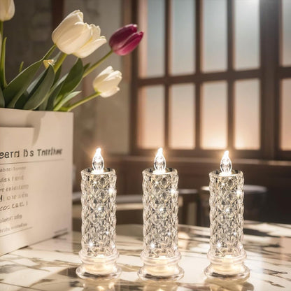 ✨ Crystal Rose Candle Light – Romantiskt sken utan kladd