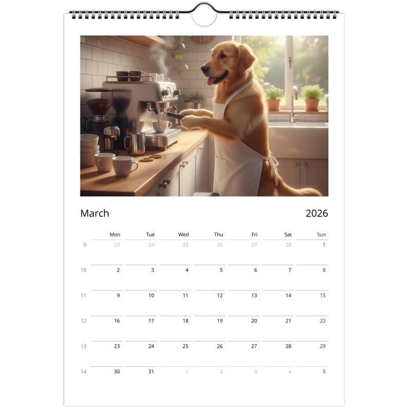 🎁Golden Retriever hund Kalender 2026 - Dagliga aktiviteter