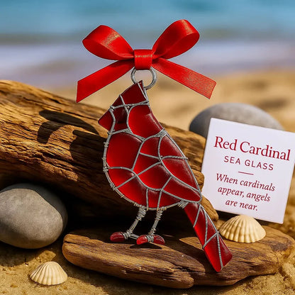 🌊Handgjord akrylprydnad i form av en fågel av havsglas