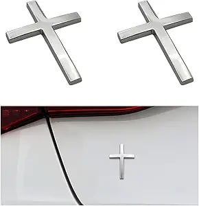 Köp en, få en gratis!✝️ Metallklistermärken med Jesus Kristus-kors