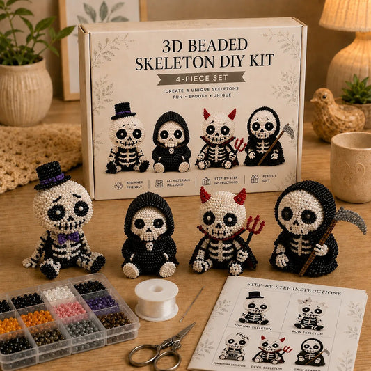 🔥Dernier jour : 50 % de réduction 💀 Kit de bricolage « Squelette en perles 3D »