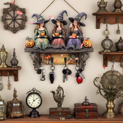 🎃2025 Halloween Häxa Nyckelring Trä Väggdekoration