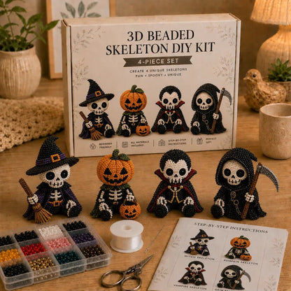🔥Dernier jour : 50 % de réduction 💀 Kit de bricolage « Squelette en perles 3D »