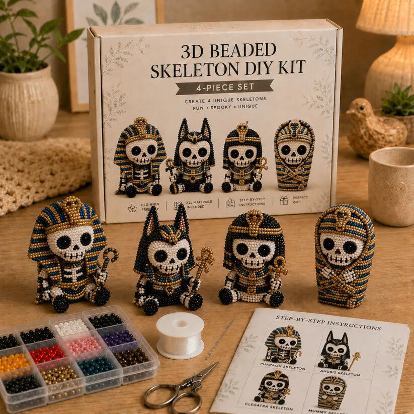 🔥Dernier jour : 50 % de réduction 💀 Kit de bricolage « Squelette en perles 3D »