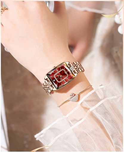 🔥Black Friday Mega Deal  🔥Fyrkantig lyxig vattentät damklocka