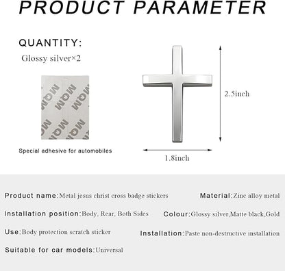 Köp en, få en gratis!✝️ Metallklistermärken med Jesus Kristus-kors